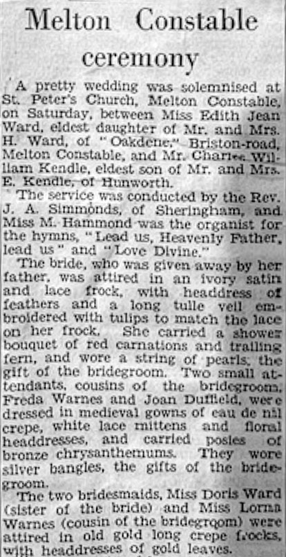 Wedding report c.1936